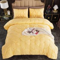 Conjunto de edredom Andency Yellow Pinch Pleated King Size