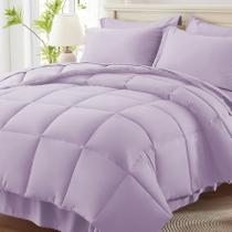 Conjunto de edredom Anluoer Lavender Twin Size com lençóis de 5 peças
