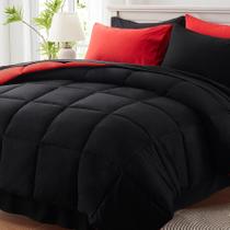Conjunto de edredom Anluoer Queen Black, 7 peças, cama em uma bolsa
