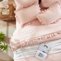 Conjunto de edredom Anluoer Twin Pink Bed em uma bolsa de 5 peças