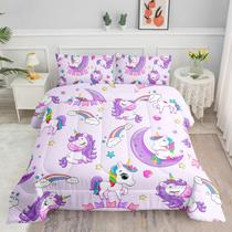 Conjunto de edredom Axolotl Purple Unicorn Queen Size Microfiber Conjunto de edredom Axolotl Purple Unicorn Queen Size Microfiber