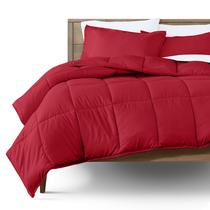 Conjunto de edredom Bare Home em tamanho real ultramacio vermelho