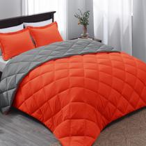 Conjunto de edredom Basic Beyond King Size Orange Reversível