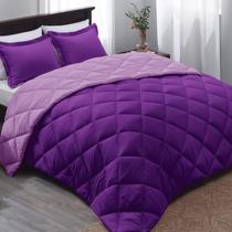 Conjunto de edredom Basic Beyond Purple Twin com Sham, 2 peças