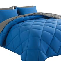 Conjunto de edredom Bed in a Bag Cosybay em tamanho real azul e cinza