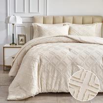 Conjunto de edredom Bed in a Bag Queen Size bege com lençóis, 7 unidades Conjunto de edredom Bed in a Bag Queen Size bege com lençóis, 7 unidades