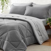 Conjunto de edredom BEDELITE Queen, 7 peças, microfibra, cinza Conjunto de edredom BEDELITE Queen, 7 peças, microfibra, cinza