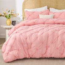 Conjunto de edredom BEDELITE rosa em tamanho real com 2 fronhas Conjunto de edredom BEDELITE rosa em tamanho real com 2 fronhas