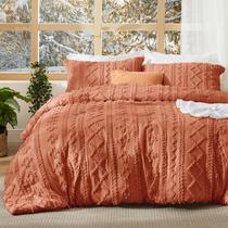 Conjunto de Edredom Bedsure Boho Tufted California King - Terracota