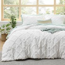 Conjunto de edredom Bedsure Boho White Tufted Queen Size, 3 peças