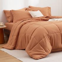 Conjunto de edredom Bedsure Burnt Orange Queen Size - 7 peças Conjunto de edredom Bedsure Burnt Orange Queen Size - 7 peças