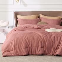 Conjunto de edredom Bedsure California King Pink Clay 3 peças Conjunto de edredom Bedsure California King Pink Clay 3 peças