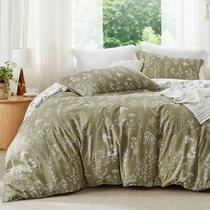 Conjunto de Edredom Bedsure California King Verde Oliva - 3 Peças