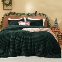 Conjunto de Edredom Bedsure Fluffy Queen com 2 Fronhas - Cor Esmeralda