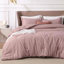 Conjunto de edredom Bedsure Full Dusty Rose com 1 edredom e 2 capas Conjunto de edredom Bedsure Full Dusty Rose com 1 edredom e 2 capas
