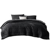 Conjunto de edredom Bedsure Full Size Charcoal Black 3 peças