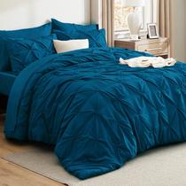 Conjunto de Edredom Bedsure King Size 7 Peças - Azul Petróleo
