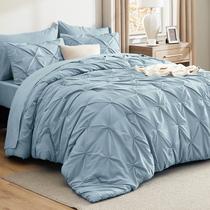 Conjunto de Edredom Bedsure King Size Azul Claro - 7 Peças