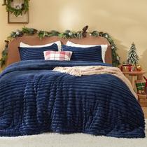 Conjunto de Edredom Bedsure King Size Azul Marinho - 3 Peças
