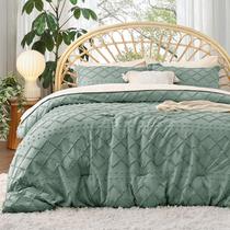 Conjunto de Edredom Bedsure King Verde - 3 Peças (Edredom + 2 Fronhas)
