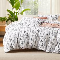 Conjunto de Edredom Bedsure Queen 3 Peças - Estampa Floral Branca