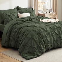 Conjunto de Edredom Bedsure Queen - 7 Peças - Verde Oliva