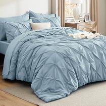 Conjunto de edredom Bedsure Queen Light Blue, 7 peças, presente de Natal Conjunto de edredom Bedsure Queen Light Blue, 7 peças, presente de Natal