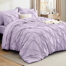 Conjunto de edredom Bedsure Queen Light Purple com 7 peças