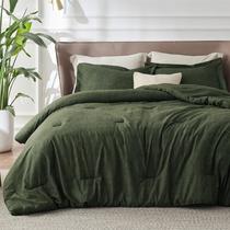 Conjunto de Edredom Bedsure Queen Verde Escuro - 1 Edredom e 2 Capas