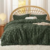 Conjunto de Edredom Bedsure Queen - Verde Oliva com 2 Fronhas