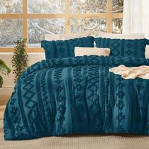 Conjunto de edredom Bedsure Tufted Boho King Size Teal 3 peças Conjunto de edredom Bedsure Tufted Boho King Size Teal 3 peças