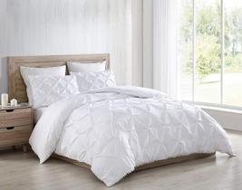 Conjunto de edredom Chezmoi Collection Natalia, 3 peças Queen White