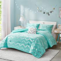 Conjunto de edredom Codi Teen Girls Turquoise Bedding, tamanho completo