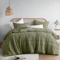 Conjunto de Edredom Comfort Spaces Verde Oliva King Size 3 Peças Conjunto de Edredom Comfort Spaces Verde Oliva King Size 3 Peças