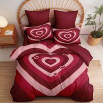 Conjunto de edredom Coutuechen Burgundy em tamanho real com 2 fronhas Conjunto de edredom Coutuechen Burgundy em tamanho real com 2 fronhas