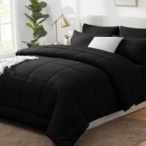 Conjunto de edredom CozyLux, cama de casal em uma bolsa, 7 peças, preto