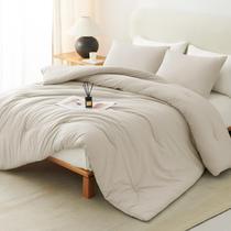 Conjunto de edredom CozyLux Oatmeal Queen Size, 3 peças Conjunto de edredom CozyLux Oatmeal Queen Size, 3 peças