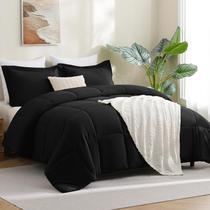 Conjunto de edredom CozyLux Queen Black com 1 edredom e 2 capas Conjunto de edredom CozyLux Queen Black com 1 edredom e 2 capas