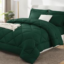 Conjunto de edredom CozyLux Queen Emerald Green, 7 peças, cama em bolsa