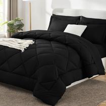 Conjunto de edredom CozyLux, tamanho completo, preto, 7 peças, cama em uma bolsa Conjunto de edredom CozyLux, tamanho completo, preto, 7 peças, cama em uma bolsa