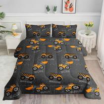 Conjunto de edredom Datura Home Construction Truck para meninos Queen Conjunto de edredom Datura Home Construction Truck para meninos Queen