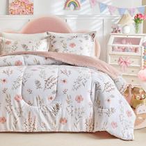 Conjunto de edredom de algodão floral Joyreap para meninas queen size