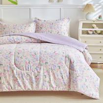 Conjunto de edredom de algodão floral Joyreap para meninas queen size