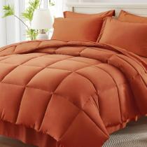 Conjunto de edredom de cama Anluoer Twin Size Burnt Orange 5 peças