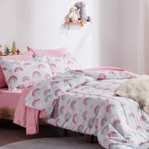 Conjunto de edredom de cama SLEEP ZONE Kids Full/Queen Size rosa