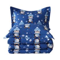 Conjunto de edredom de Natal para crianças JSD Queen 229x229 cm, 3 peças