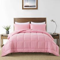 Conjunto de edredom DOWNCOOL All Season King com 2 fronhas rosa