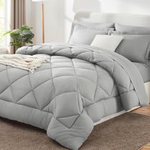 Conjunto de Edredom Duplo CozyLux 5 Peças - Cinza Claro