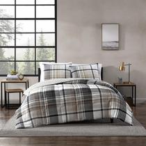 Conjunto de edredom Eddie Bauer Normandy Grey Queen com 2 capas Conjunto de edredom Eddie Bauer Normandy Grey Queen com 2 capas