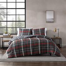 Conjunto de edredom Eddie Bauer Reversível Xadrez Willow Grey King Conjunto de edredom Eddie Bauer Reversível Xadrez Willow Grey King
